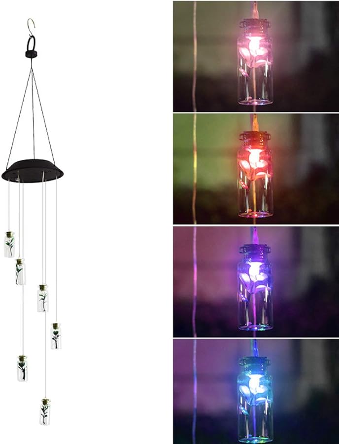 مصباح نافورة الرياح الشمسية 7 ألوان متغيرة LED لتزيين الحدائق الخارجية والفسحات والفناء - Image 2
